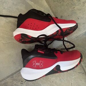 Under Armour Kids Red and Black Athletic Sneakers